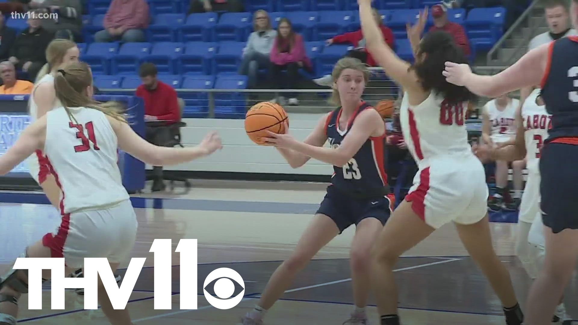 Cabot ran through Rogers Heritage 48-35 to open the 6A state basketball tournament in Rogers. The Panthers will now battle Bentonville in the second round.