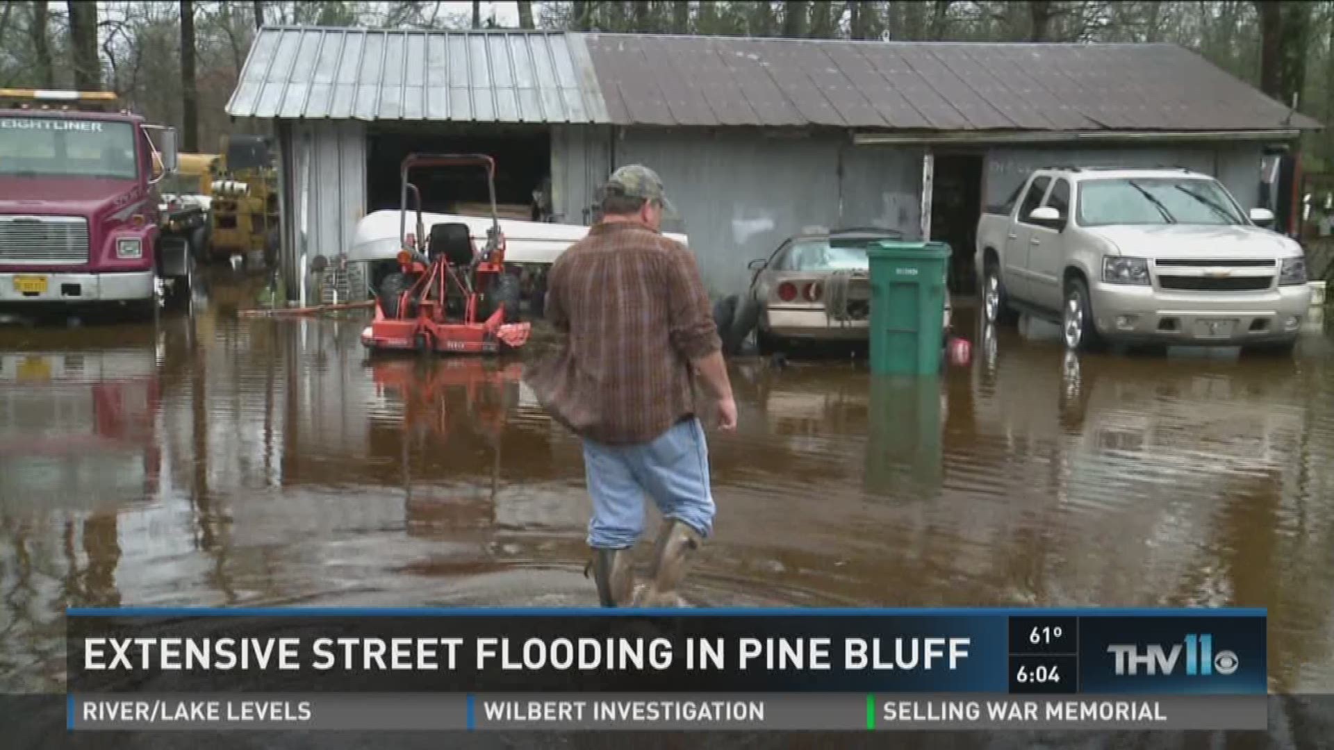 Crews are hard at work in Pine Bluff as water floods the streets