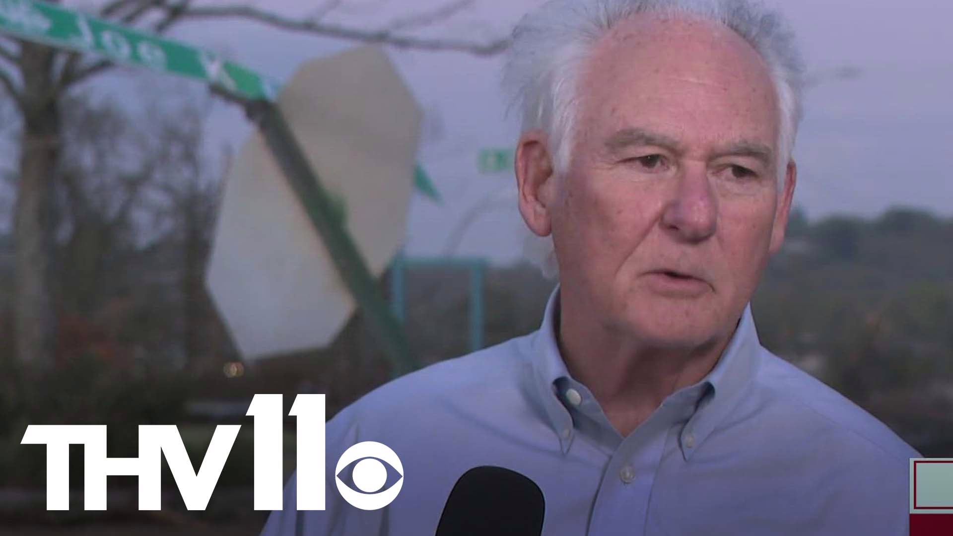 North Little Rock Mayor Terry Hartwick discussed the city's response to the major tornado that hit central Arkansas.