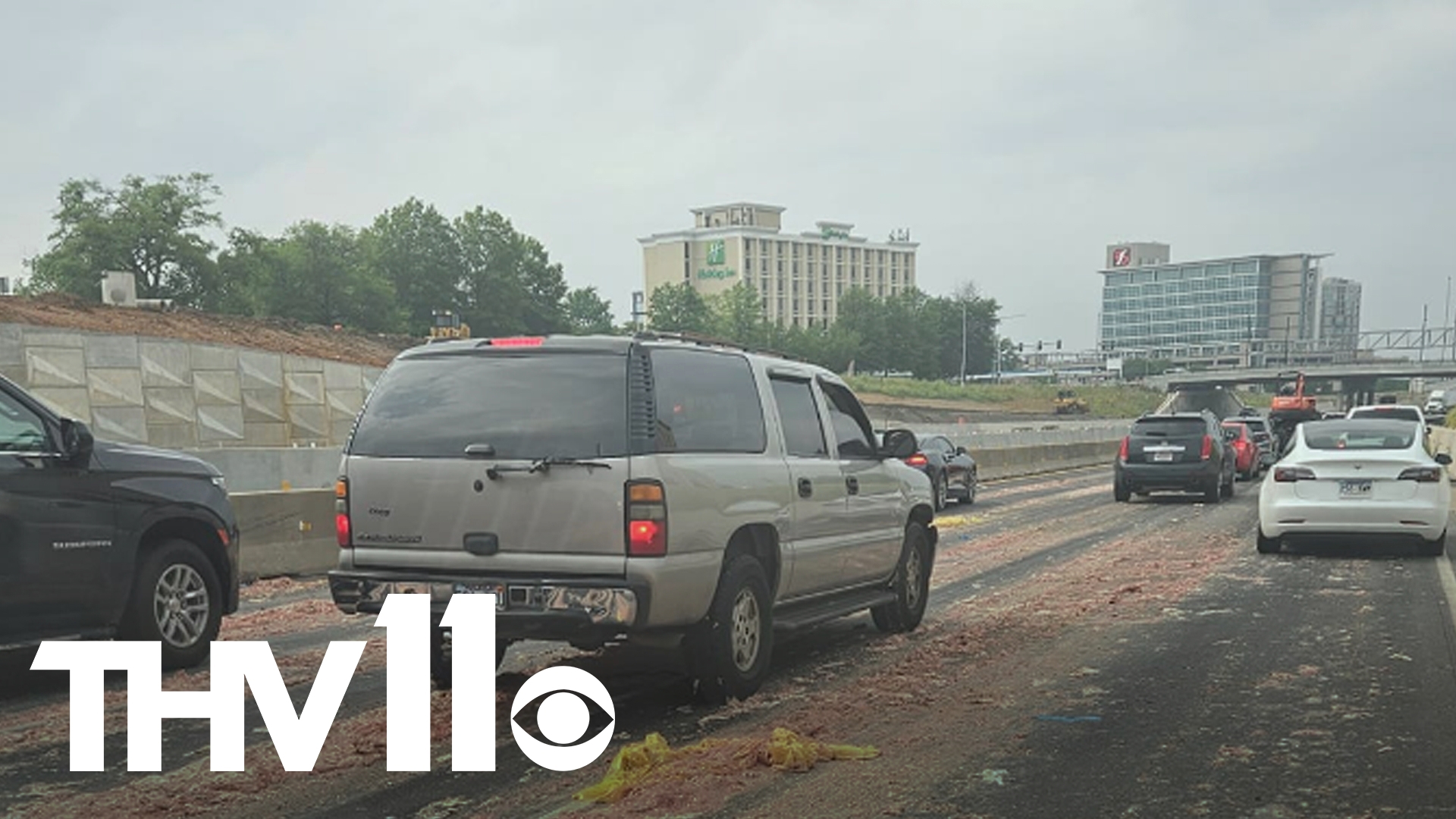 Drivers along the eastbound lanes on some parts of I-30 experienced higher-than-normal traffic congestion due to an overturned truck accident.