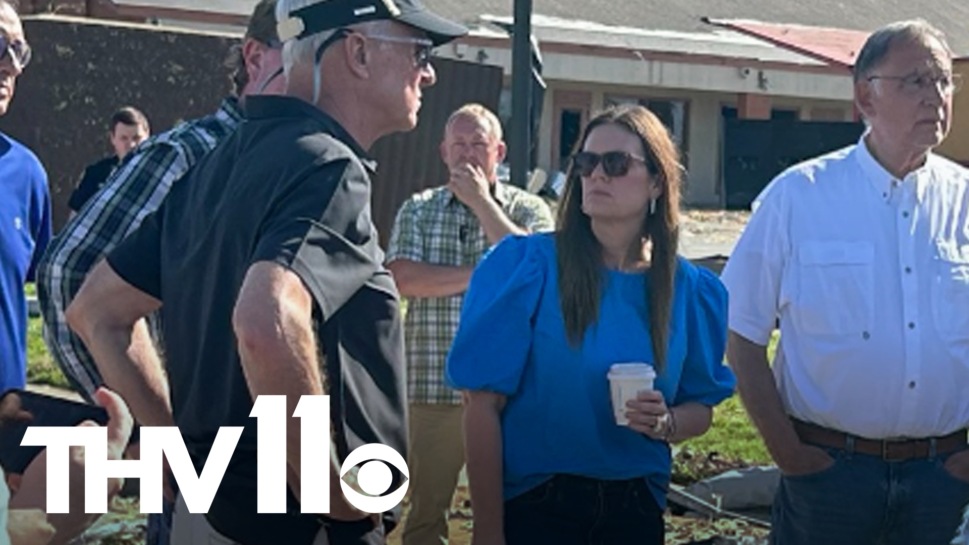 As tornado recovery continues for parts of Northwest Arkansas, Gov. Sanders was there to survey the damage caused by the destructive storms.