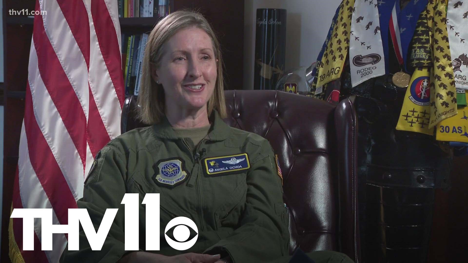 As Colonel Angela Ochoa prepares to leave the airbase, we sat down with her as she reflected on her journey as the first female to command the 19th airlift wing.