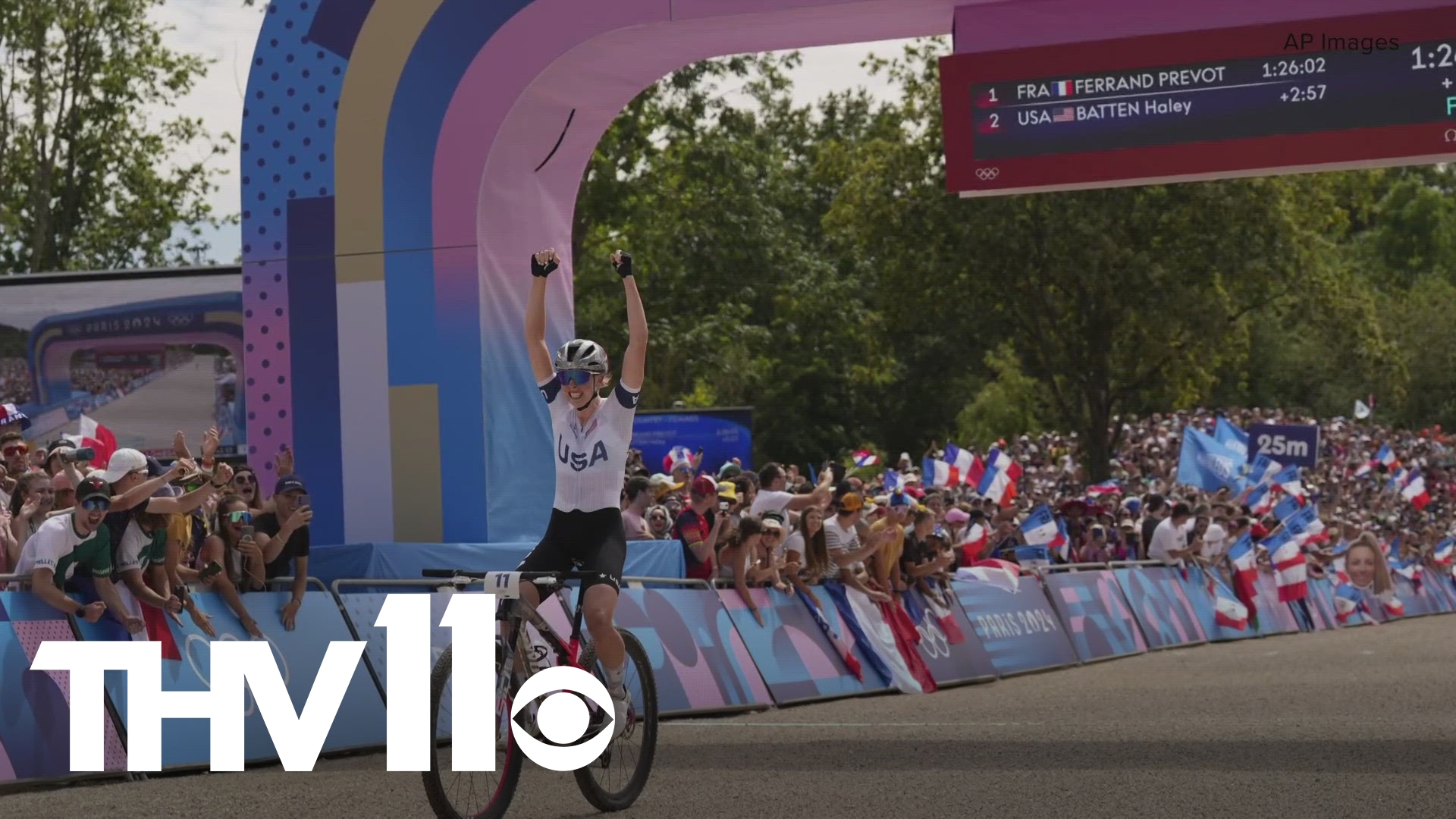 Before competing at the 2024 Paris Olympics, silver medalist Haley Bratten and other Team USA biking crew members trained on trails in Northwest Arkansas.