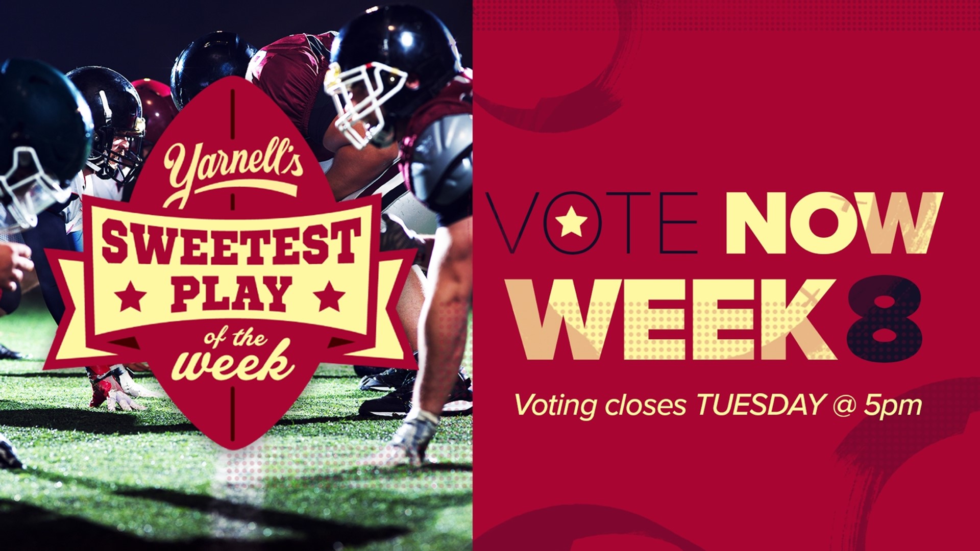 It's time to vote for your favorite play! Polls close on Tuesday at 5 PM. The winner gets a Yarnell's ice cream party.