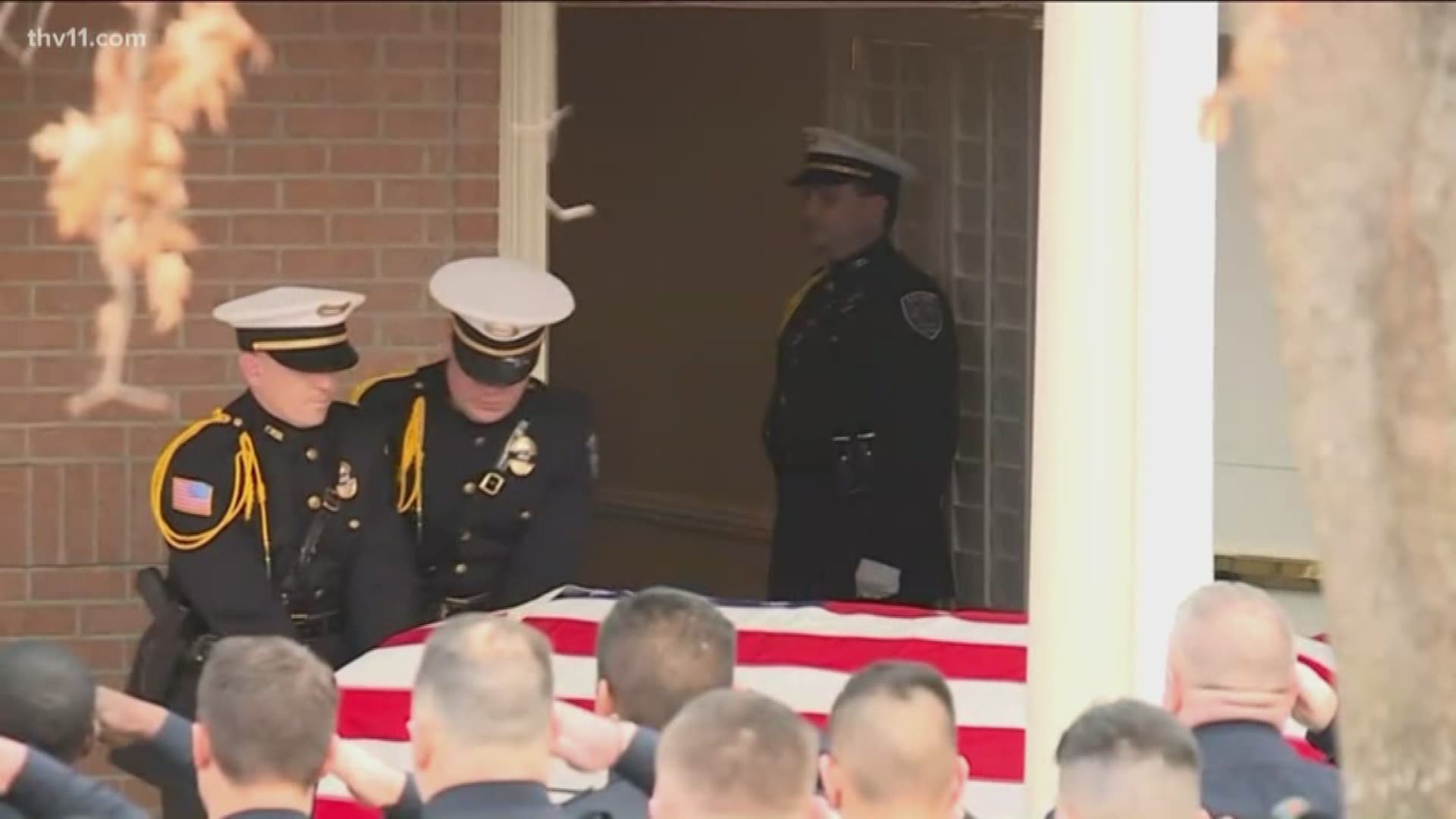 Family, friends, and the community said their final goodbyes today to Fayetteville Police Officer Stephen Carr.