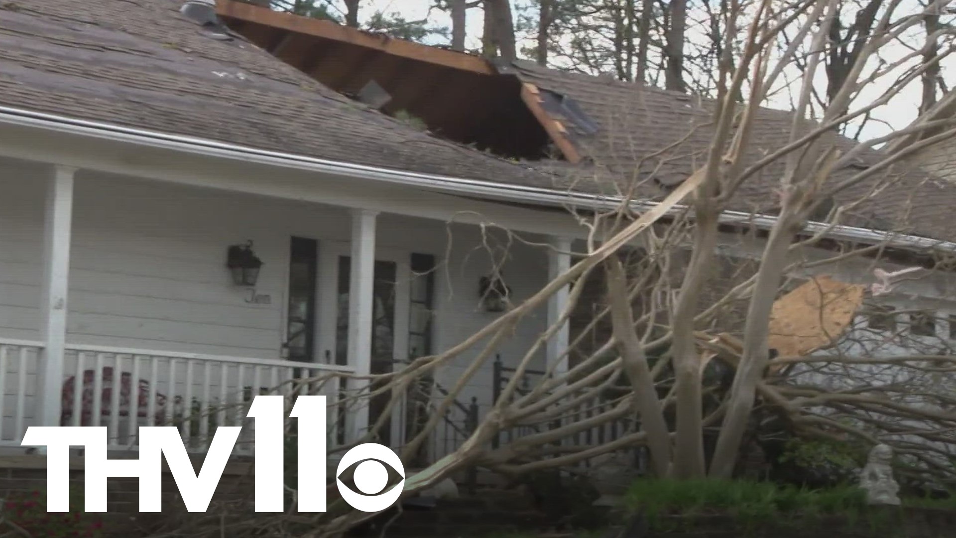 He said it sounded like a freight train and that the floor vibrated as the severe storm moved through.