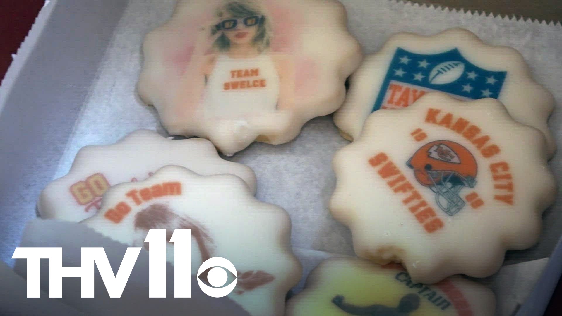 Some restaurants and bakeries are experiencing a high demand for Super Bowl orders, including one business selling Taylor Swift-themed cookies.