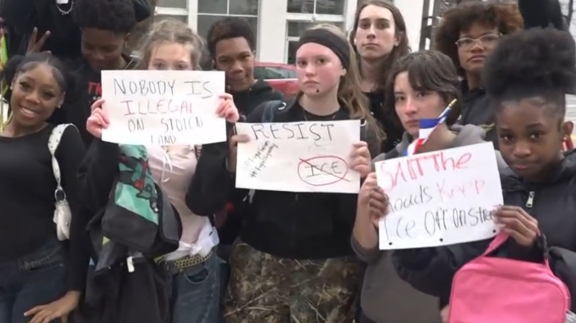 Little Rock students walk out of school to protest ICE
