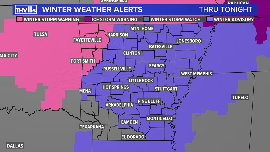 Possible icy winter weather heading to Arkansas