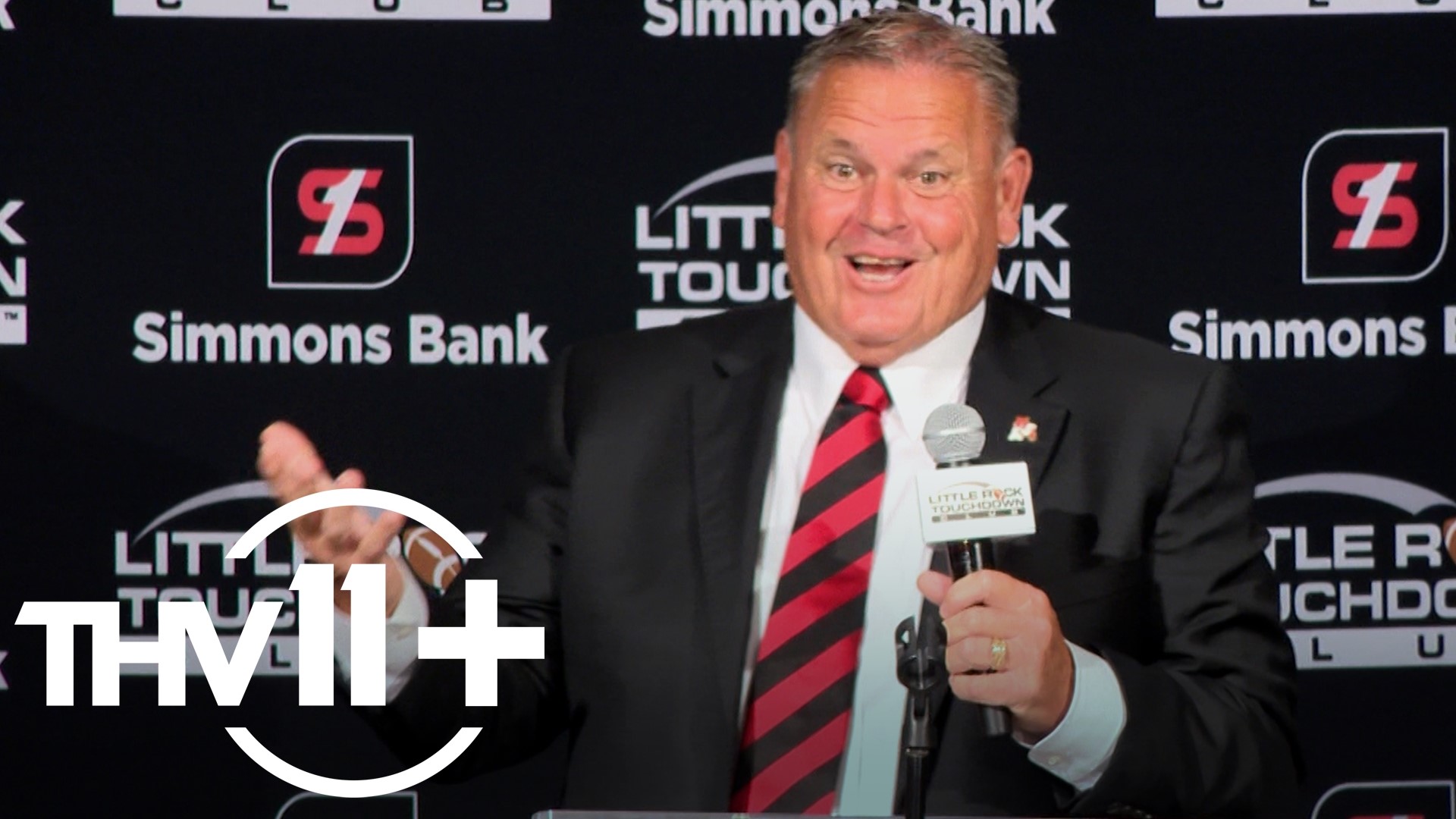 Arkansas Razorbacks Head Coach Sam Pittman spoke at the Little Rock Touchdown Club ahead of the 2023 football season.