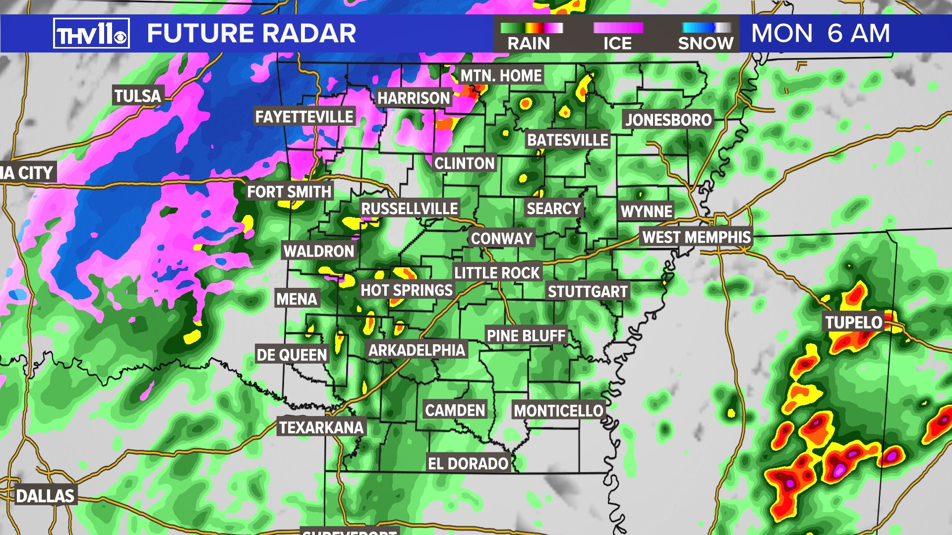 Winter weather to sweep Arkansas on Monday