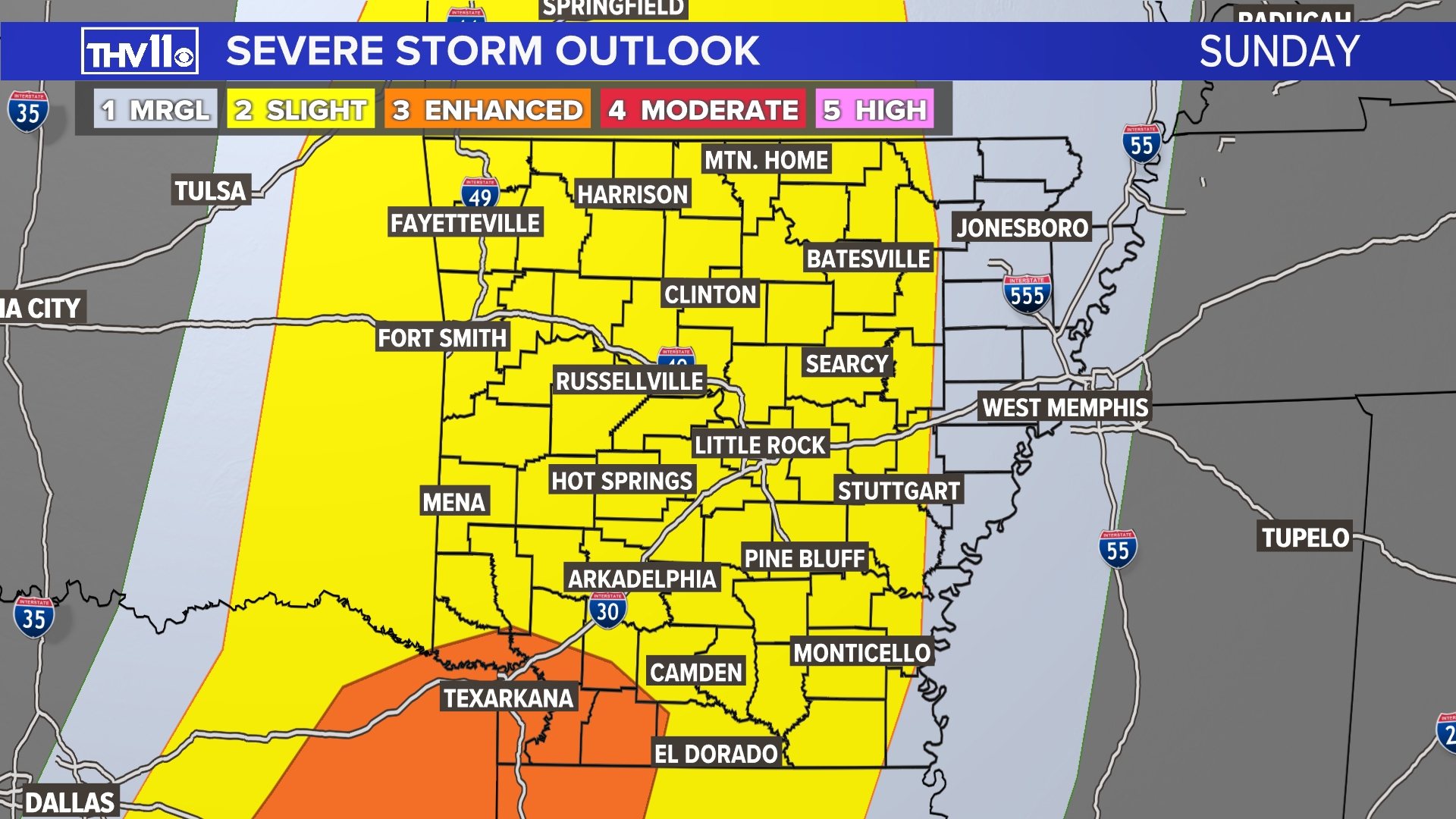 Central Arkansas could see severe weather this weekend