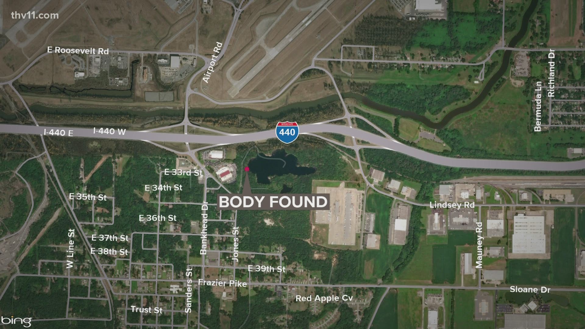 Little Rock police are investigating after a man's body was found near the airport.