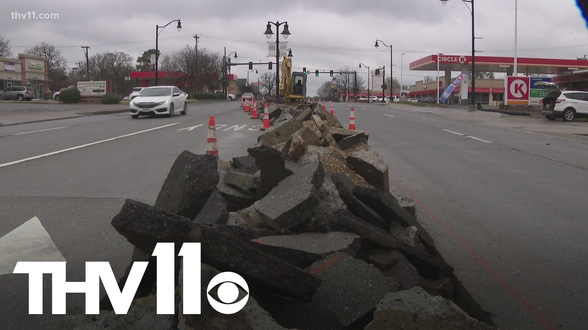 Broken concrete and newly paved sidewalks fill the Park Hill area in North Little Rock. The construction dates to 2013 and is expected to be finished soon.