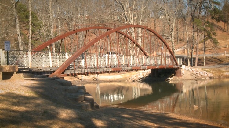 Beaverfork Lake Park is home to the oldest bridge in Arkansas