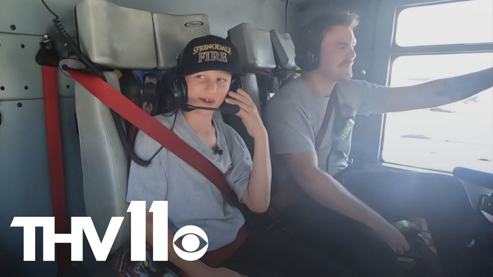 The Springdale Fire Department gave 11-year-old Adam Leach the opportunity to learn more about being a firefighter and live a day in the life.