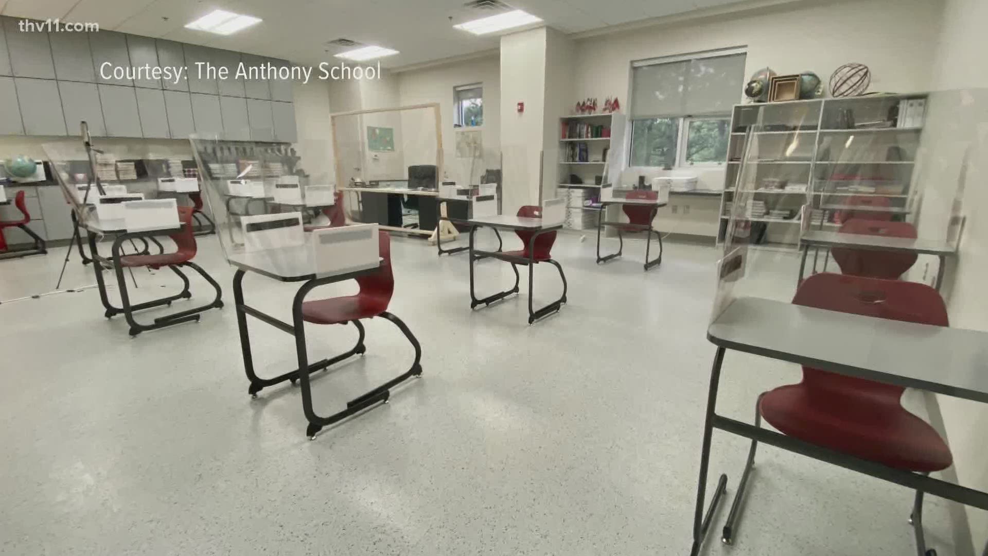 When students return to The Anthony School this year, they'll be kept in small groups, their desks will have partitions and they'll get "mask breaks".