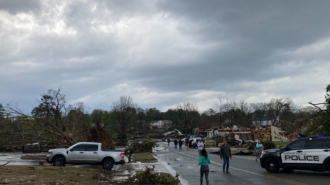 Here's the Little Rock tornado path