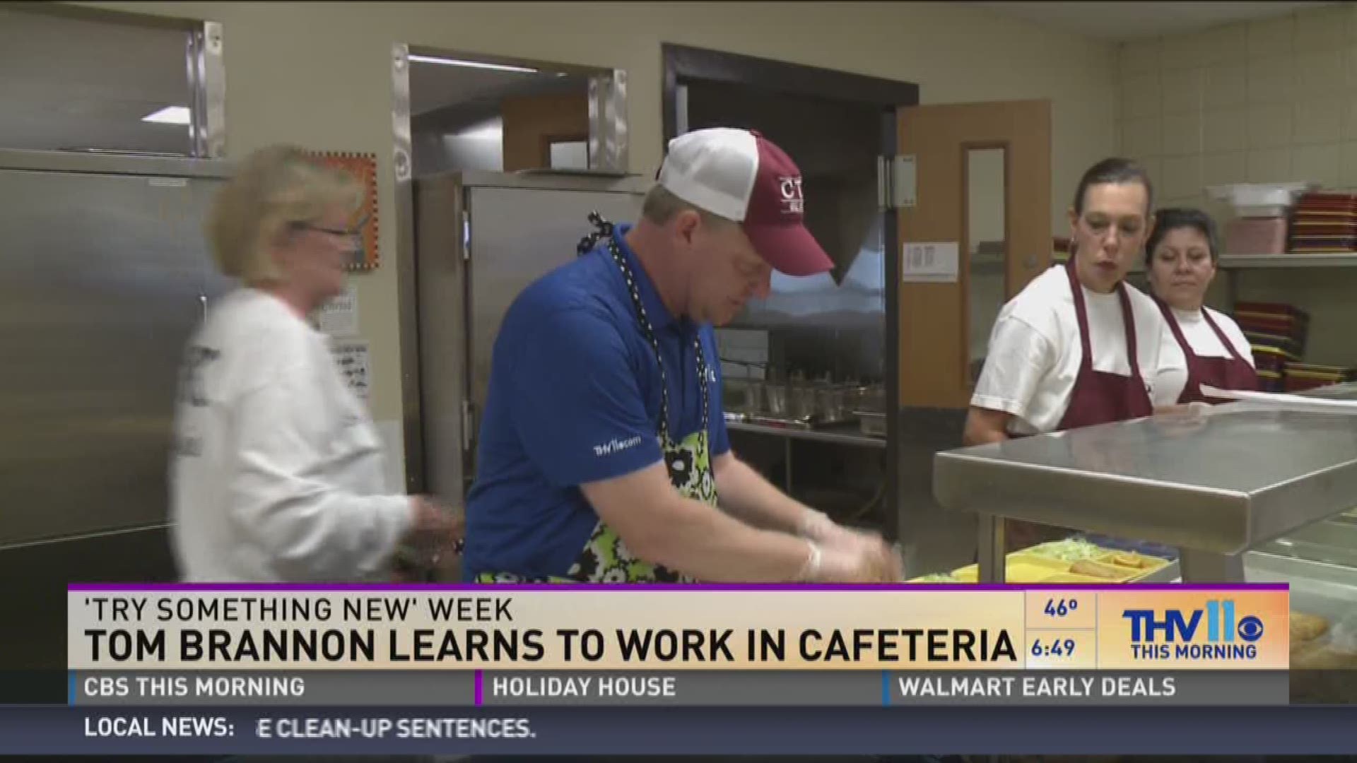 Here's what happened when Tom Brannon tried his hand at preparing lunch for students at Christ the King.