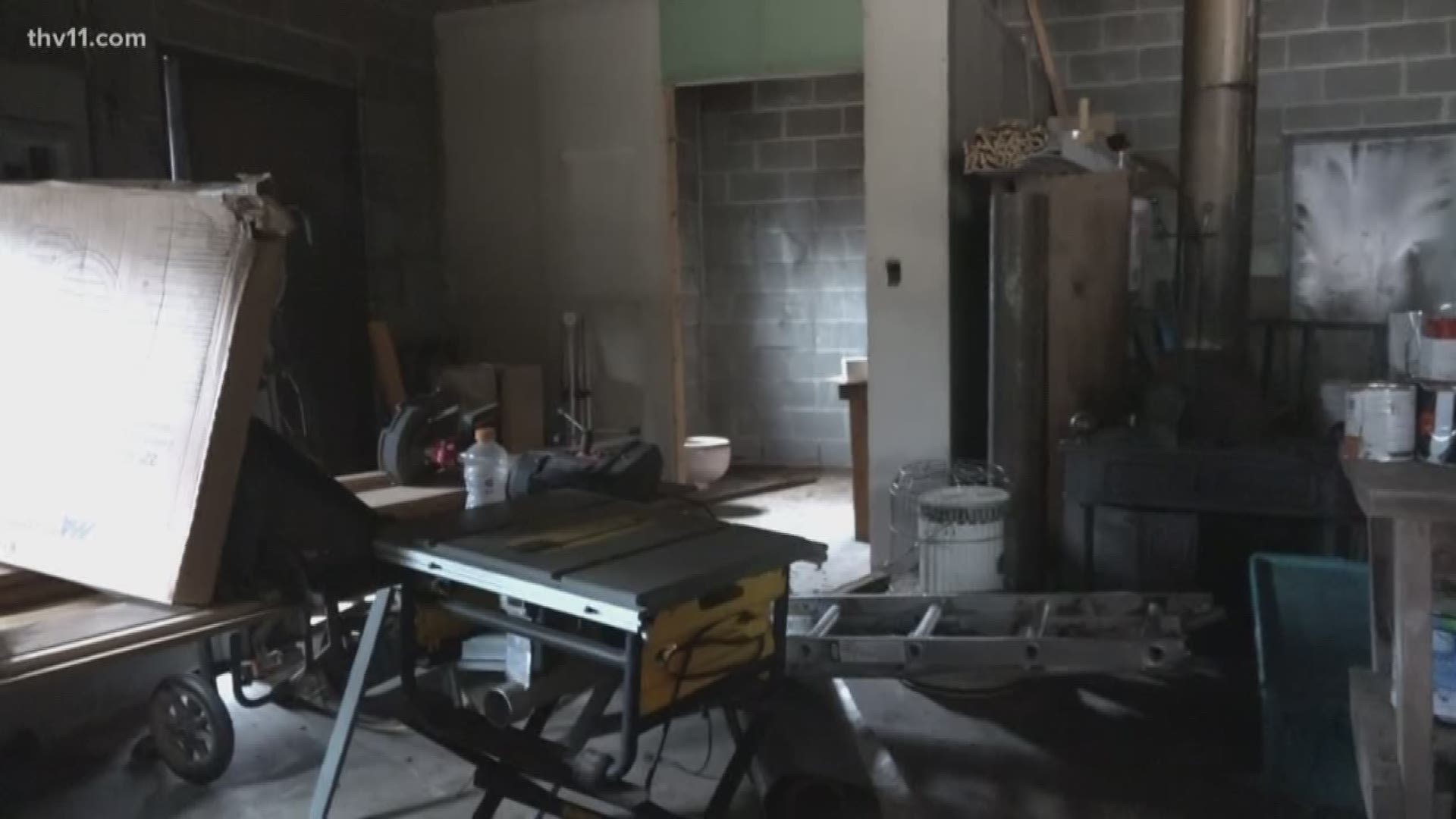 A central Arkansas contractor says he was at a loss for words when he came back to his shop to find everything gone.