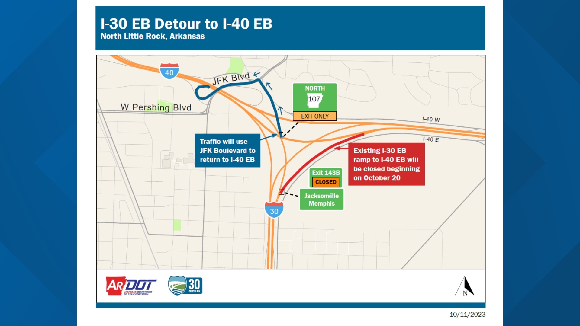 New I-30 to I-40 eastbound ramp opening in NLR | thv11.com