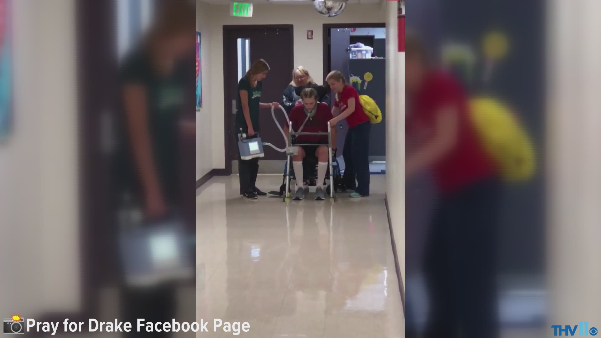 Drake Maness is defying the odds in his recovery and getting better faster and faster. He is now up and walking a little.