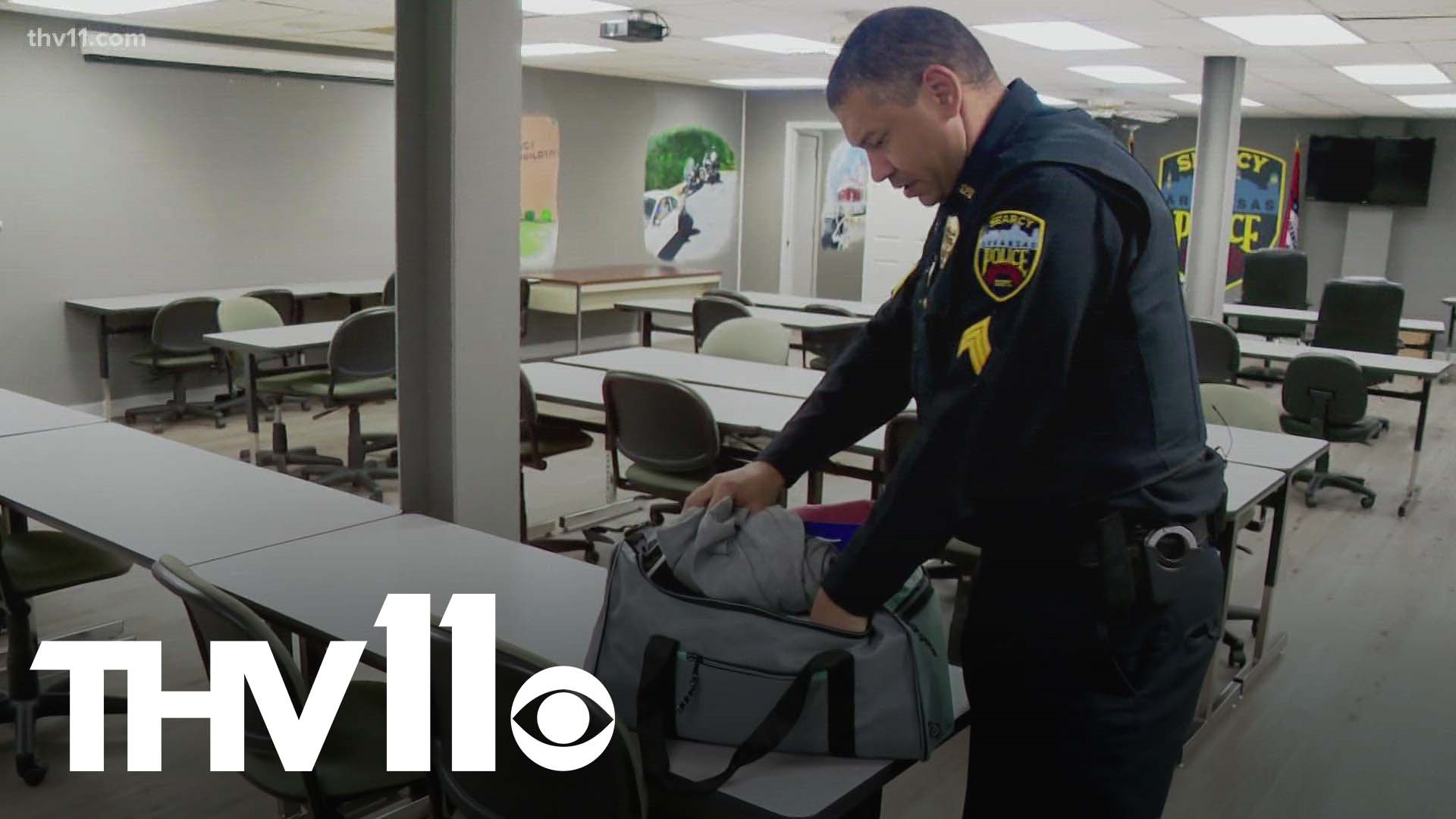 Harding students with the Criminal Justice Association donated 35 bags to make sure officers have items on hand to help victims when first contacted.