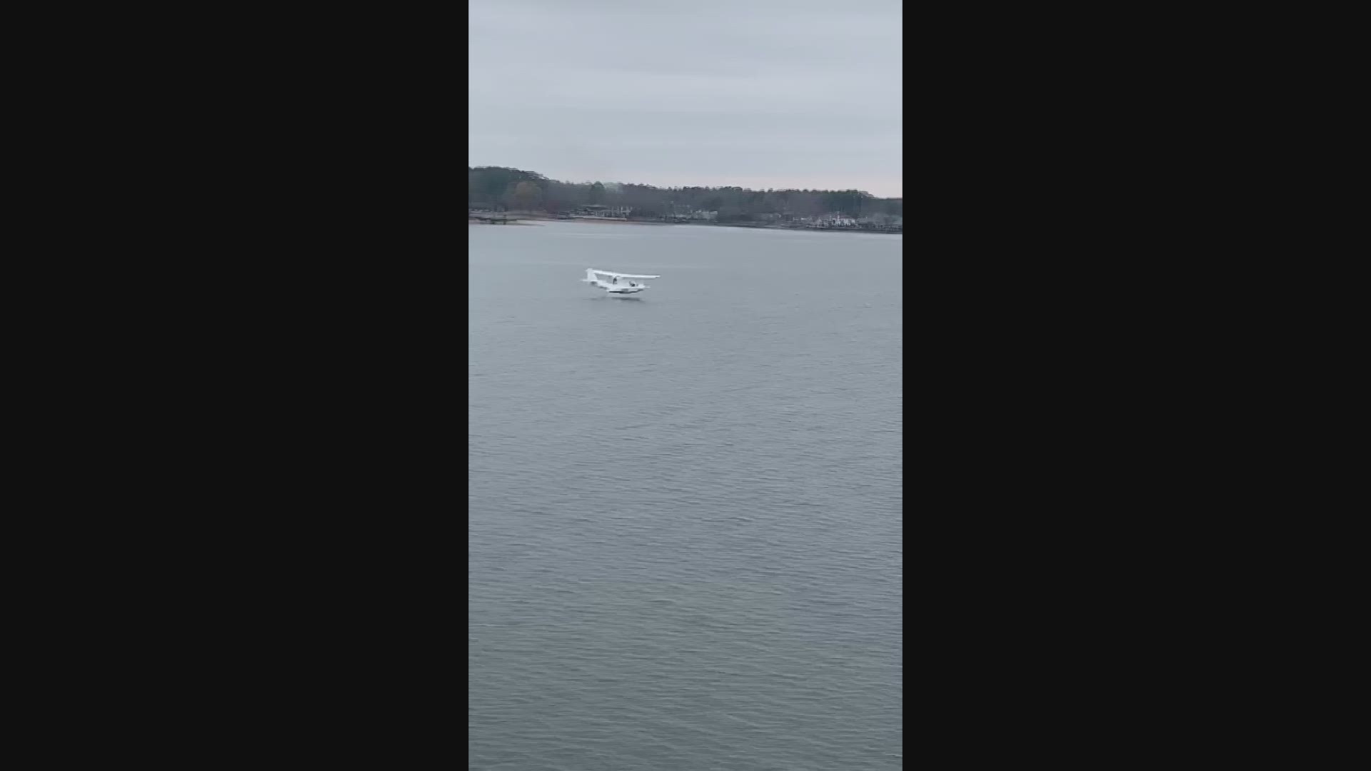 On Friday, visitors at Lake Hamilton caught of glimpse of what appears to be a seaplane landing on the water.