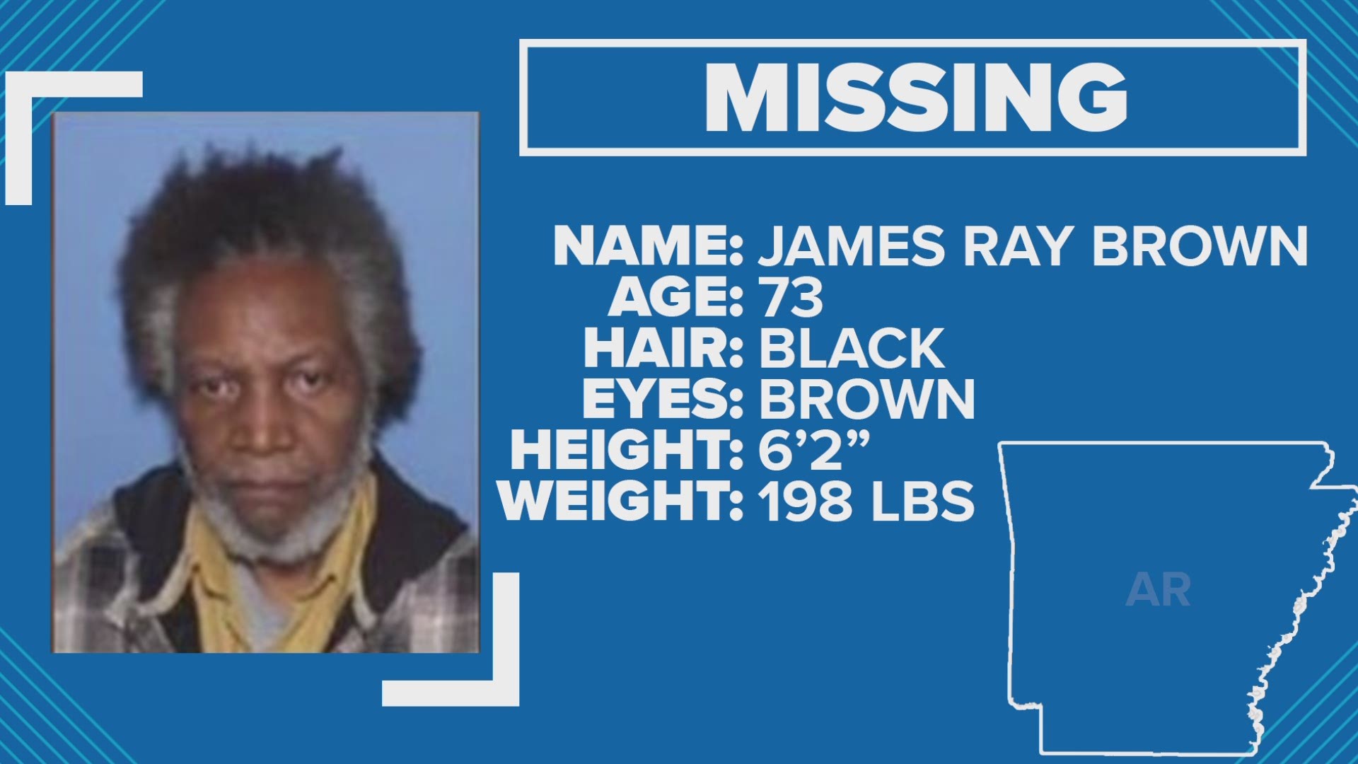 A homeless man in Arkansas is missing.
