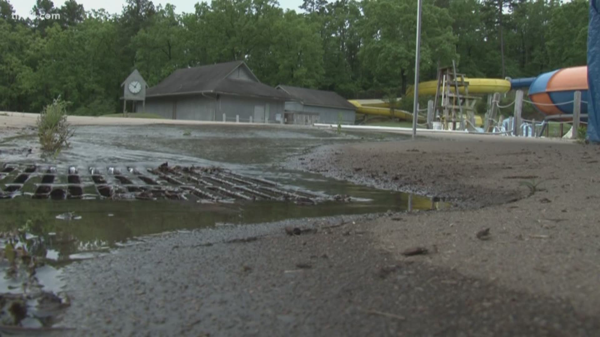 The torrential rain from the storms caused major problems for the North Little Rock water park.