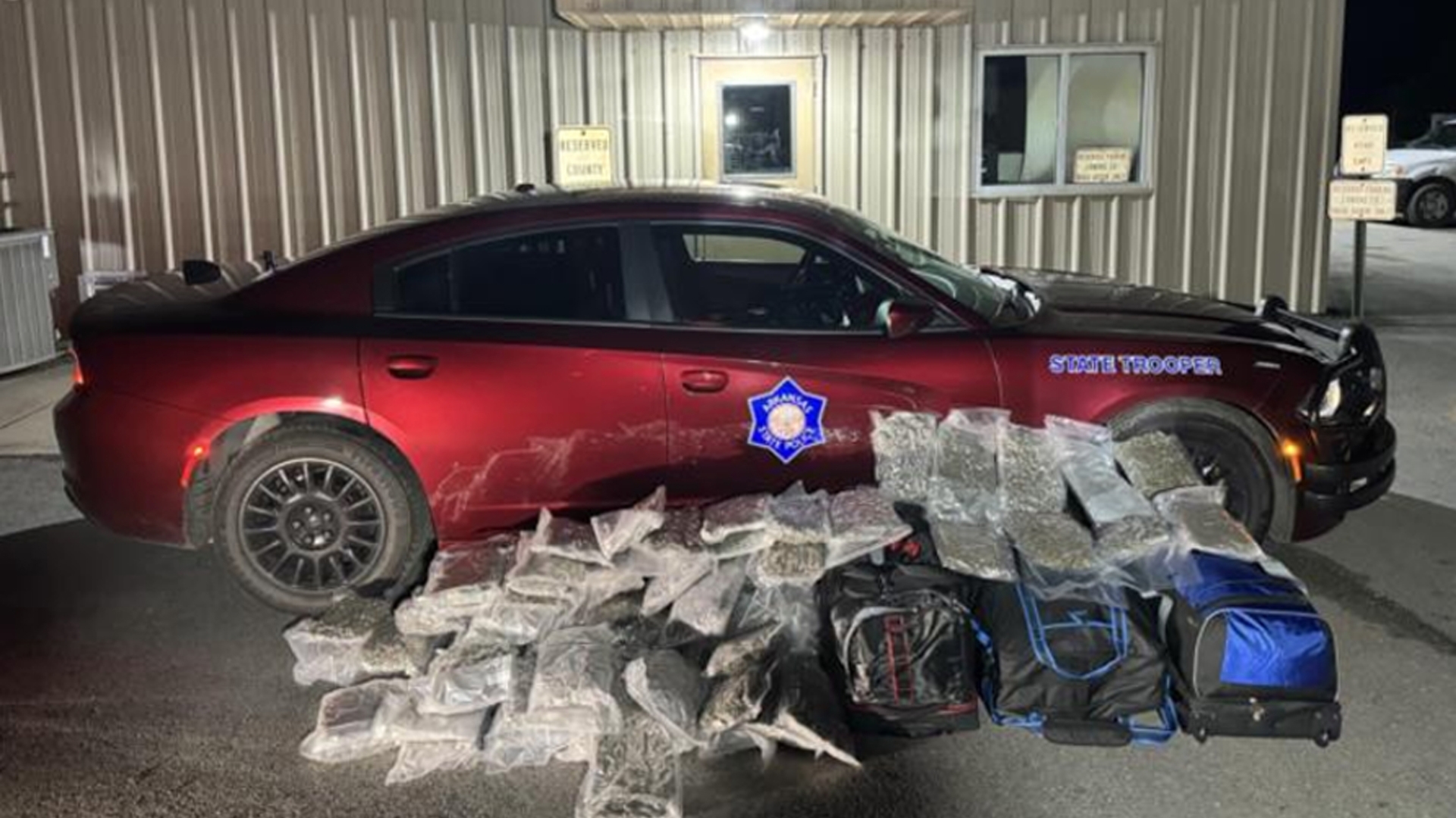 Arkansas State Police says 886 pounds of illegal narcotics and one handgun were seized during six traffic stops on Interstate 40 from April 25 to May 3.