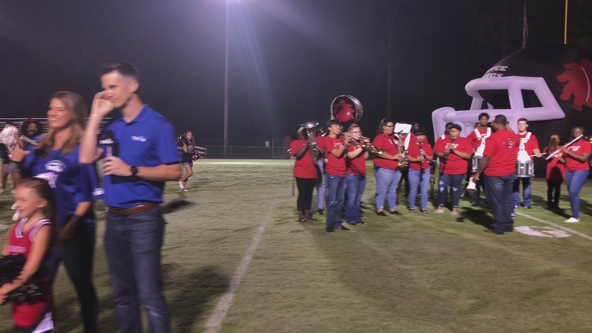 Fordyce Redbugs get pumped for the game.