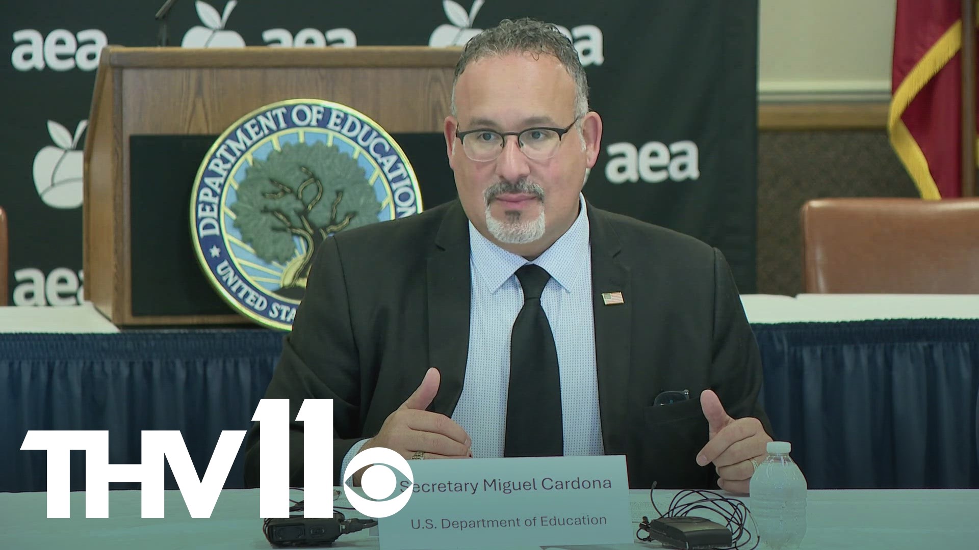 Secretary Miguel Cardona sat down with local educators to talk about what many Arkansans are dealing with firsthand— debt forgiveness and financial aid.