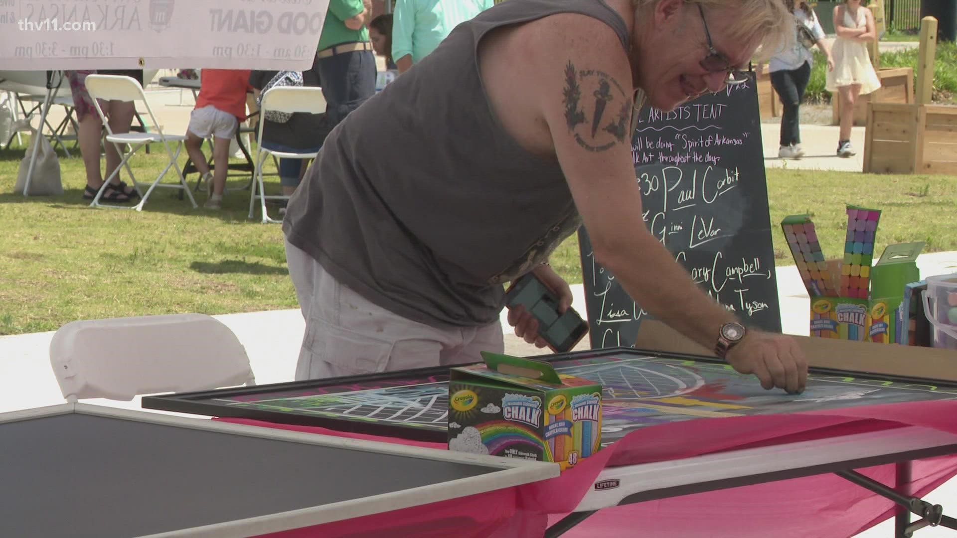 The Arkansas Alumni hosted off their 'ArtChalk Arkansas Festival on Friday and Saturday, highlighting art in central Arkansas.