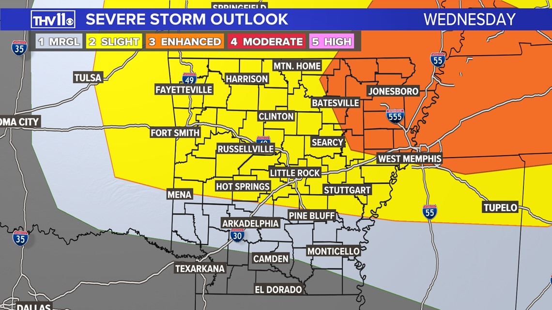 Severe weather possible for parts of Arkansas