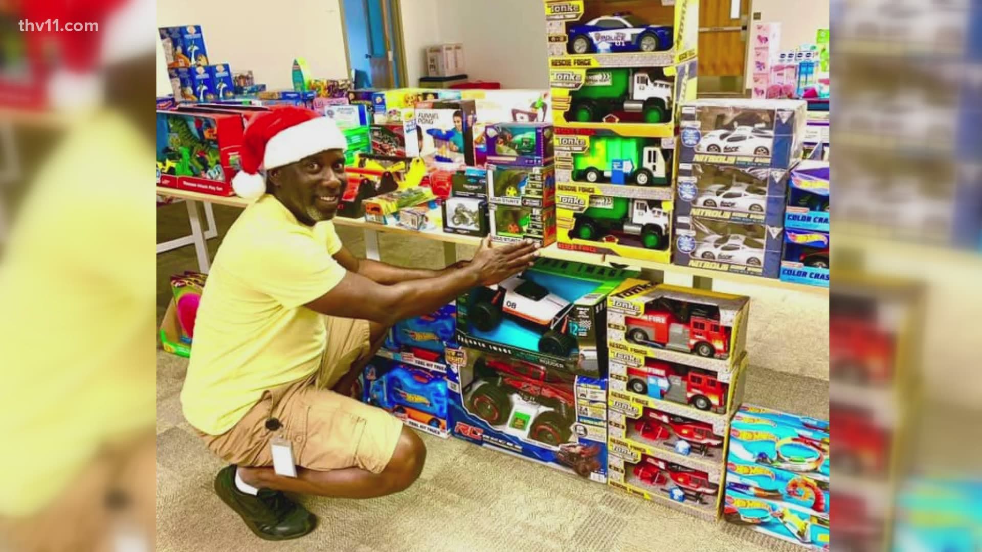 'Black Santa' is a Conway man who buys Christmas gifts for hundreds of kids each year. Now, he needs donations.