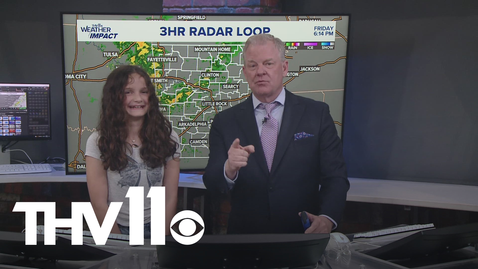 Tom Brannon turned over the forecast to 11-year-old Lauren Crow of Cabot, who did a wonderful job as this week’s kidcaster!