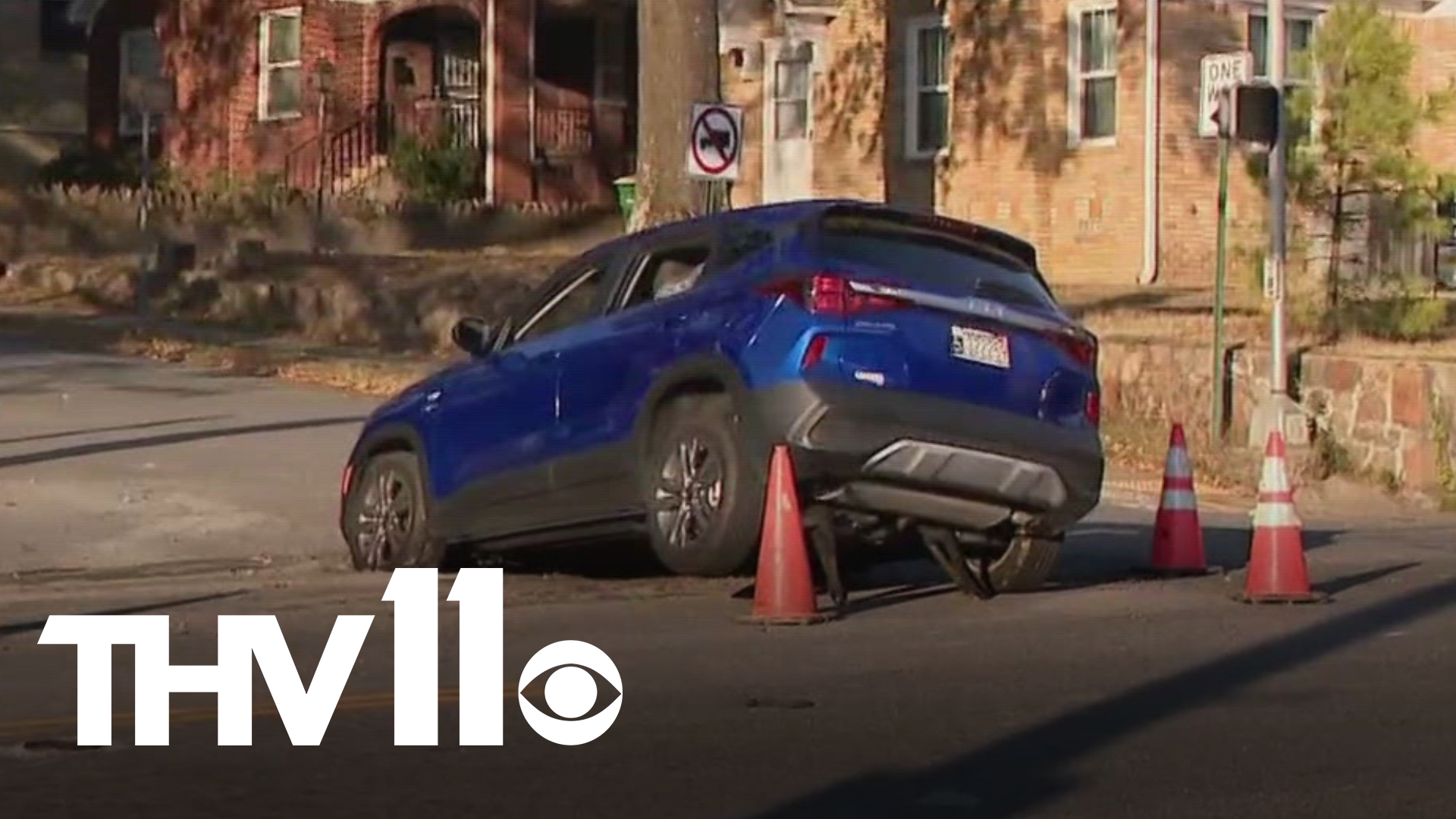 A car plunged into a massive pothole in Little Rock, surprising drivers near Markham and South Pine Street. Here's why that pothole formed.