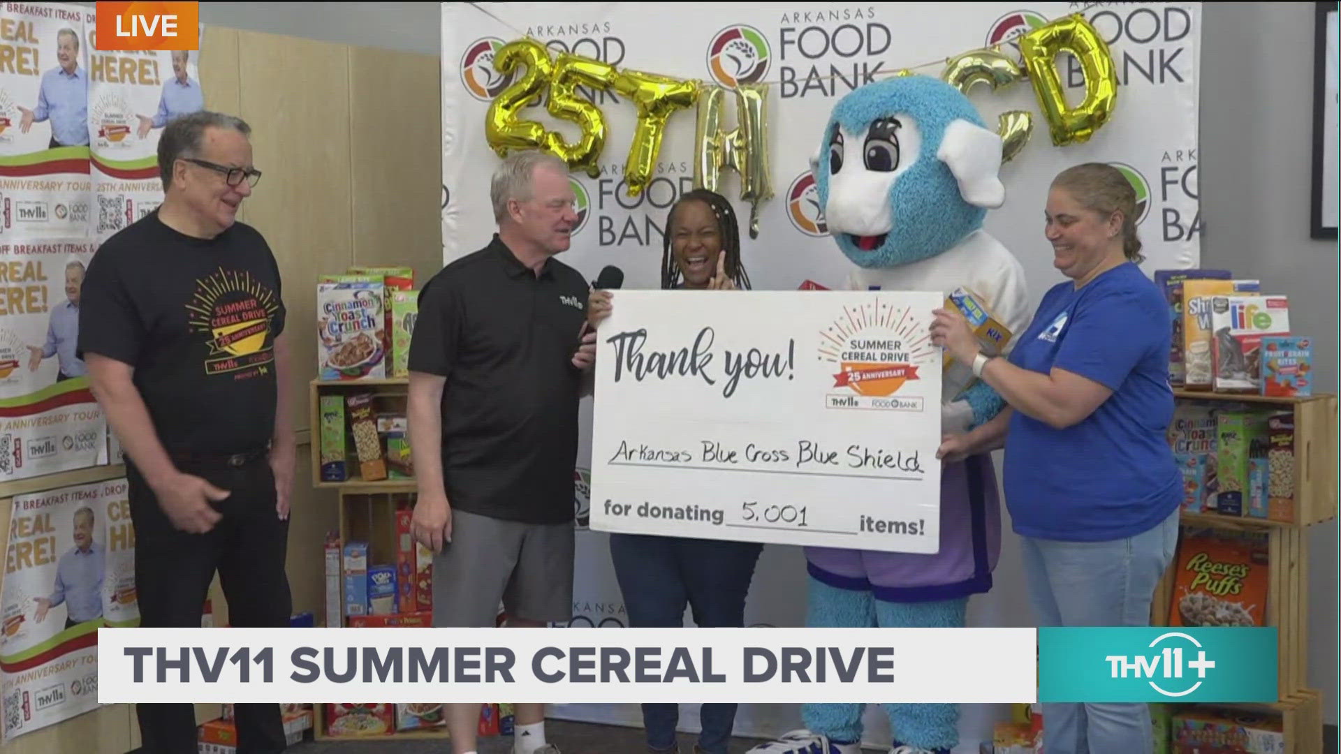 Tom Brannon is at the Arkansas Foodbank as they collect the final donations for the 25th Annual Summer Cereal Drive.
