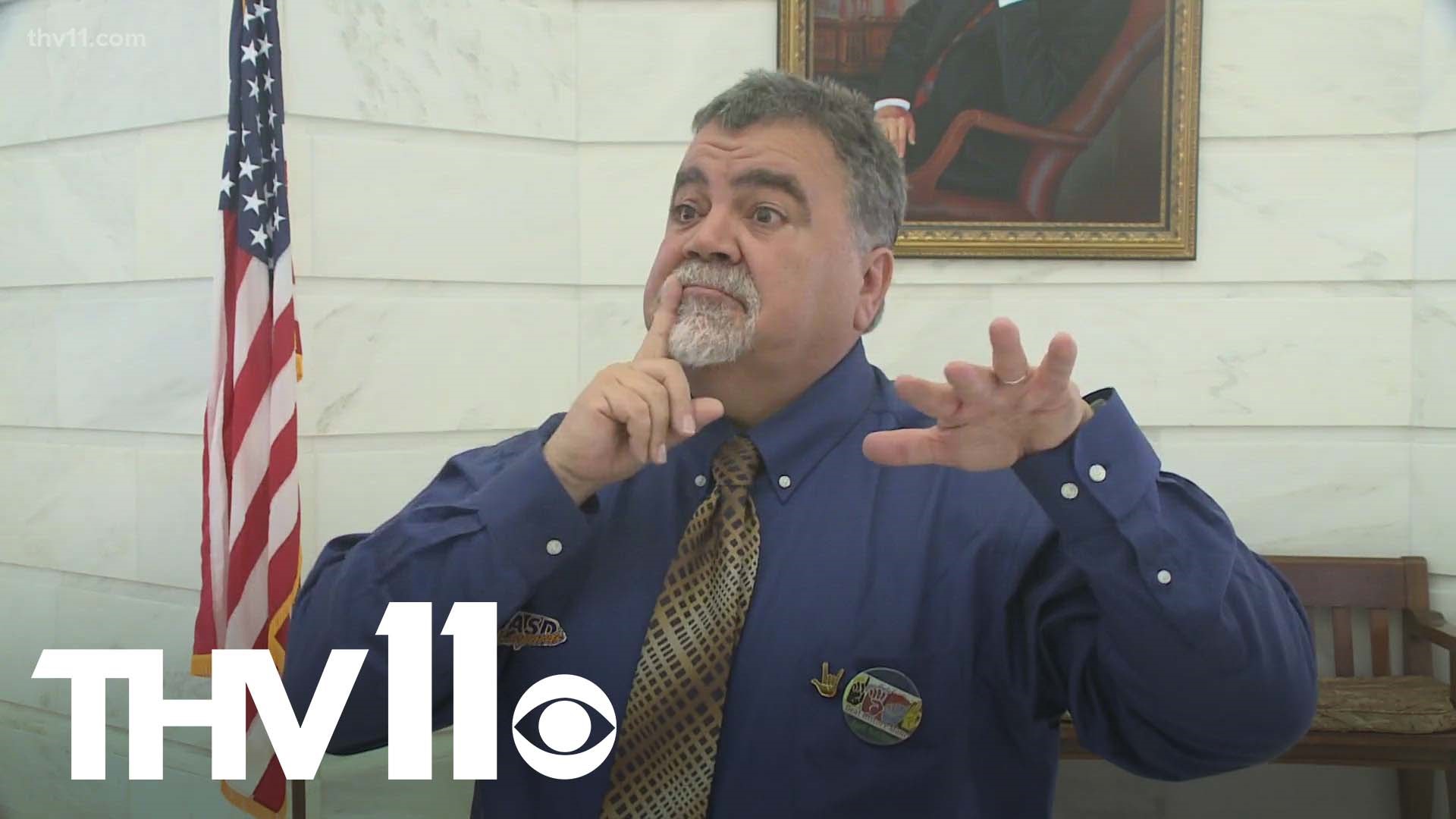 Arkansas advocates celebrated deaf history month at the state capitol on Wednesday.