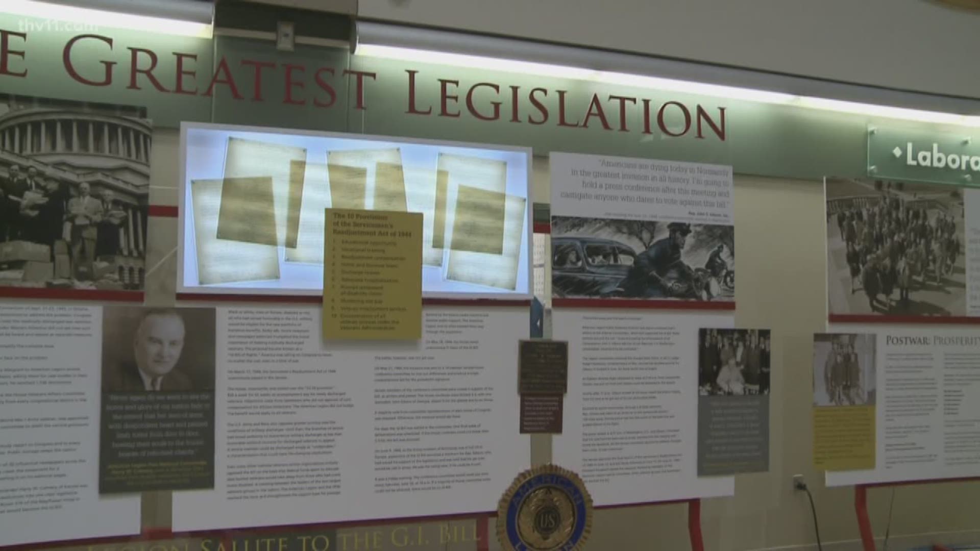 For 30 days starting January 14th, the American Legion's exhibit "The Greatest Legislation: An American Legion Centennial Salute to the GI Bill" will be open to the public at the Green Atrium of the John L. McClellan Memorial Veterans Hospital in Little Rock