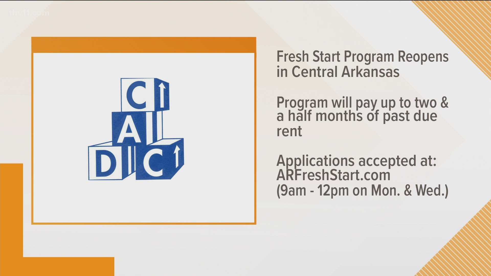 The Central Arkansas Development Council is reopening the fresh start program to offer rental assistance for families.