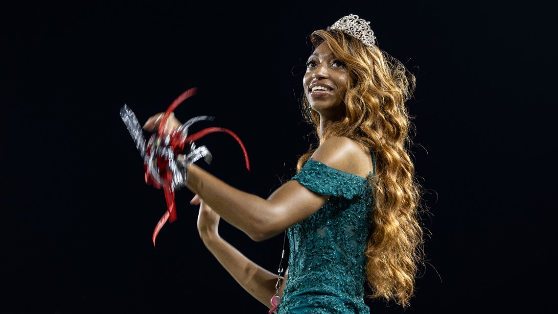 AState Queen quickly resumes role as drum major