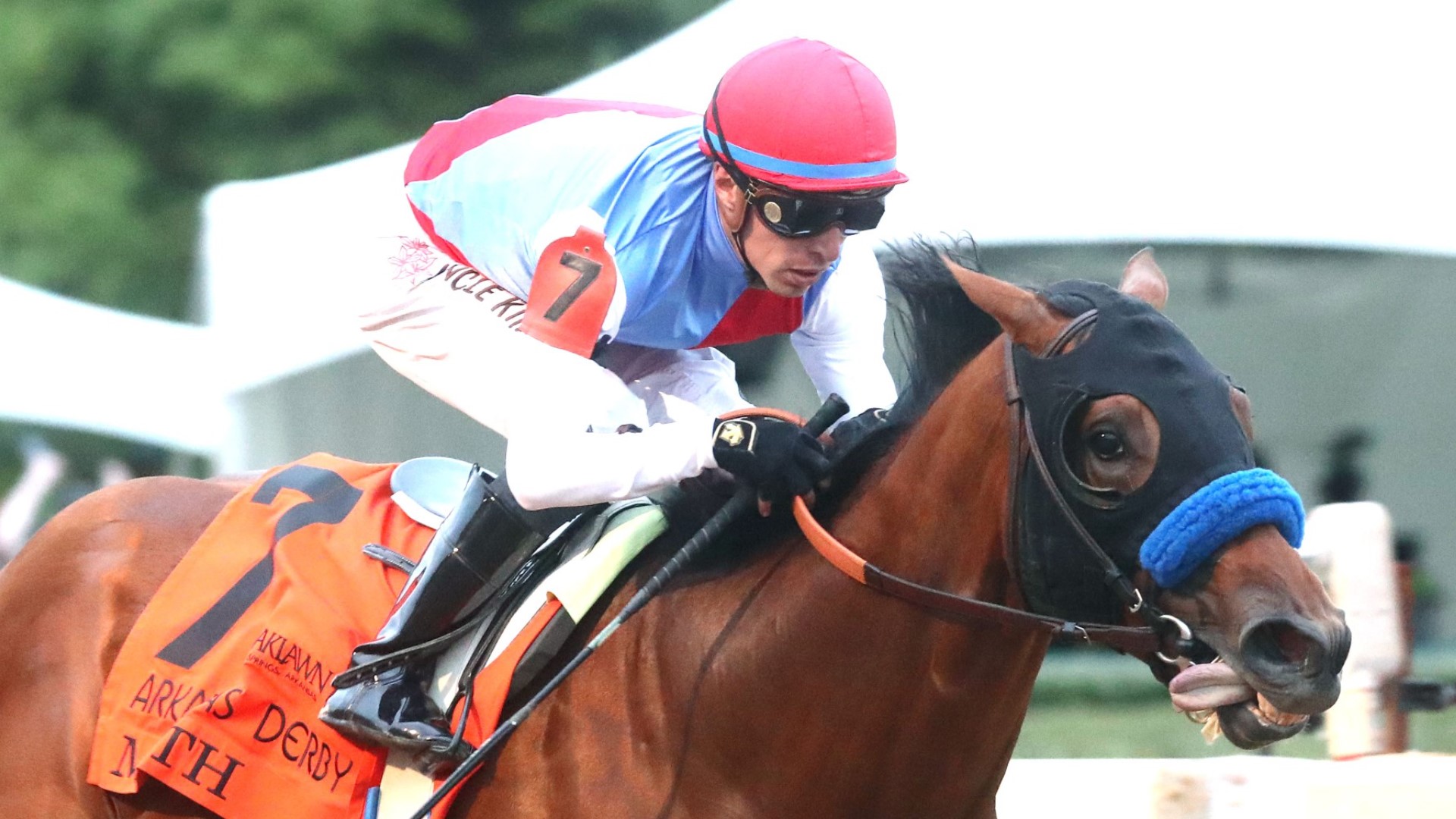 Muth's victory at the Arkansas Derby was a record fifth for Hall of Fame trainer Bob Baffert, but the horse won't be eligible to race at the Kentucky Derby.