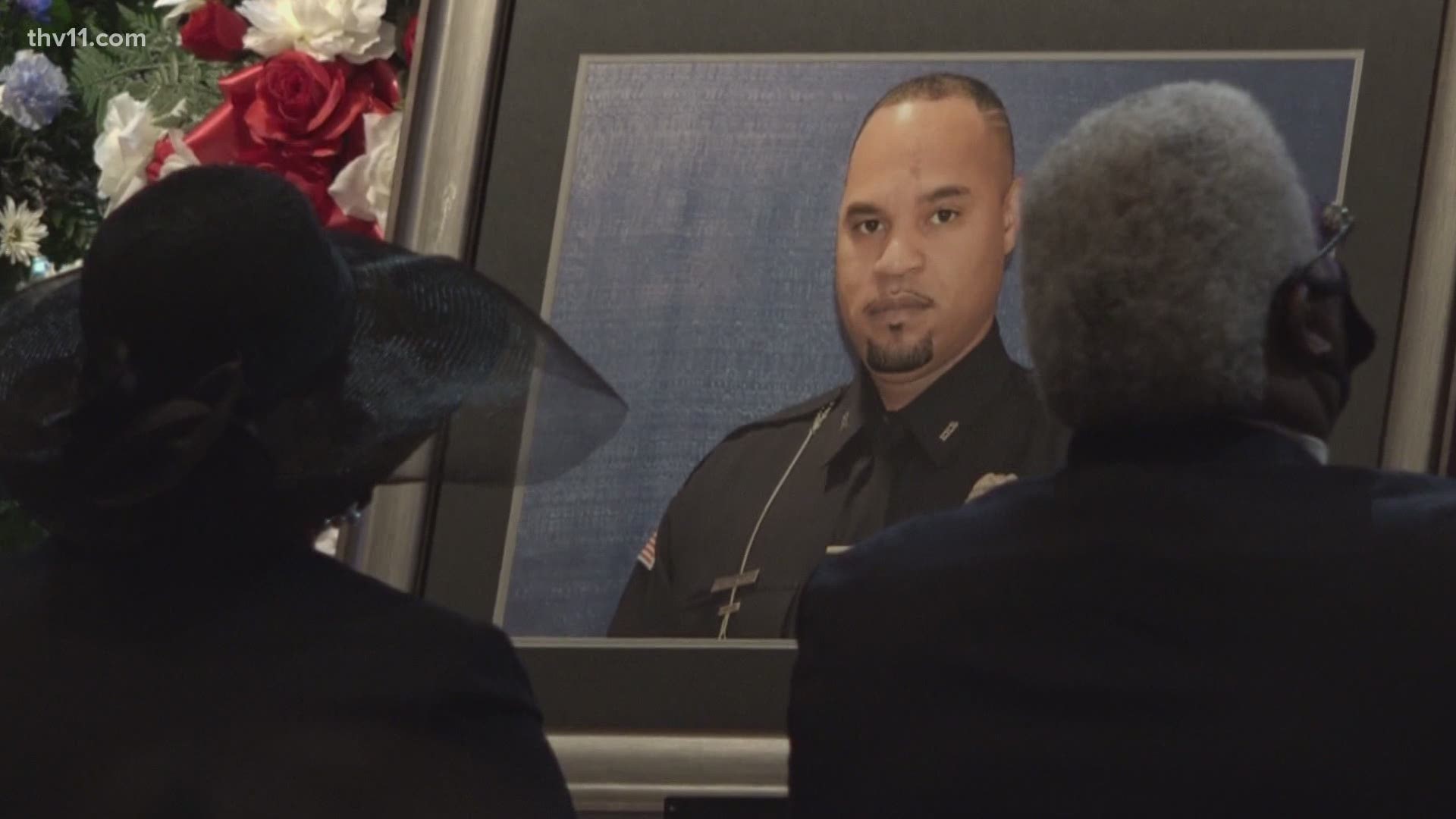 Hundreds gathered Saturday to remember the life of Detective Kevin Collins, who was shot and killed in the line of duty.