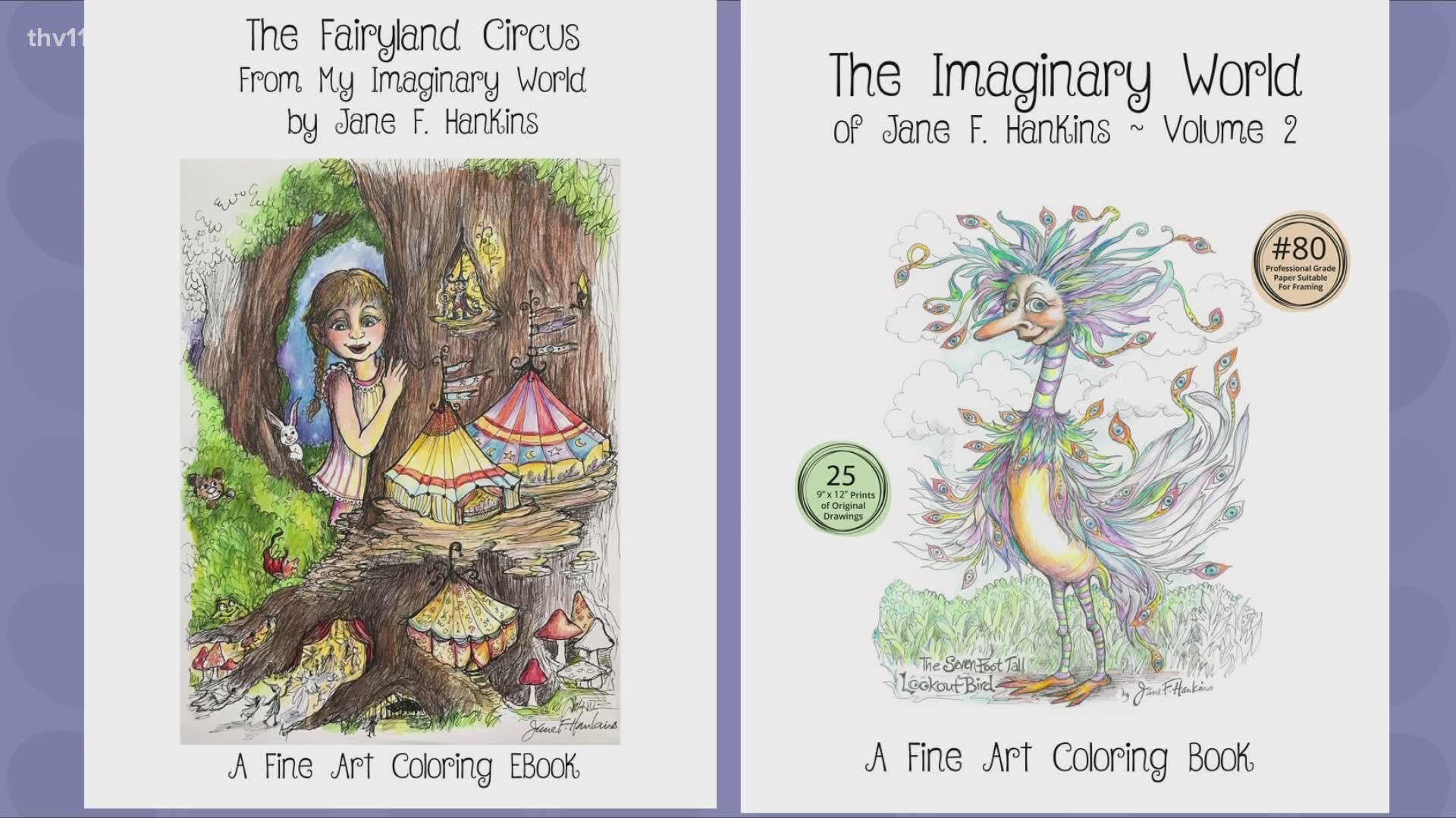 As adult coloring books gain more and more popularity, artist Jane Hankins introduces her new line of coloring books.