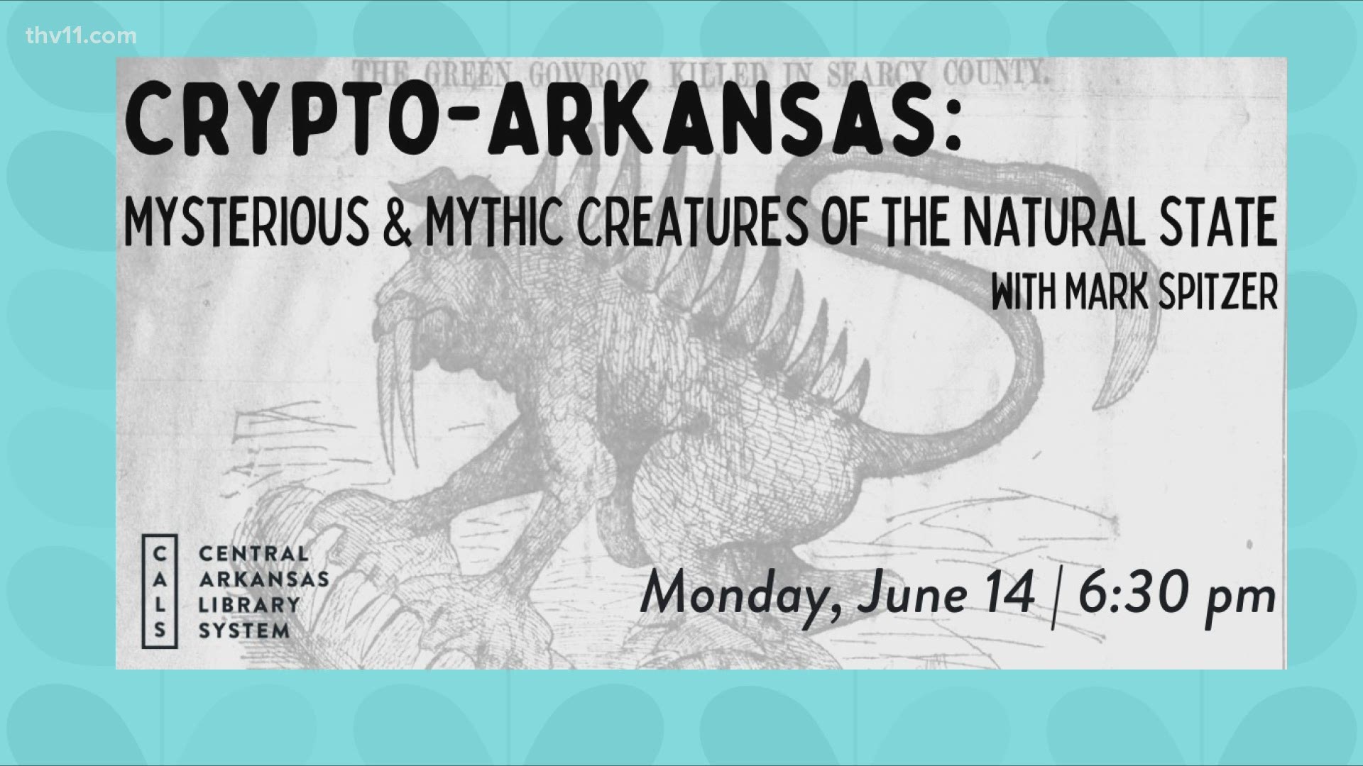 Join 'monsterologist' Mark Spitzer for 'Crypto-Arkansas: Mysterious and Mythic Creatures of the Natural State' on June 14. Register here: https://bit.ly/3cu4fQC