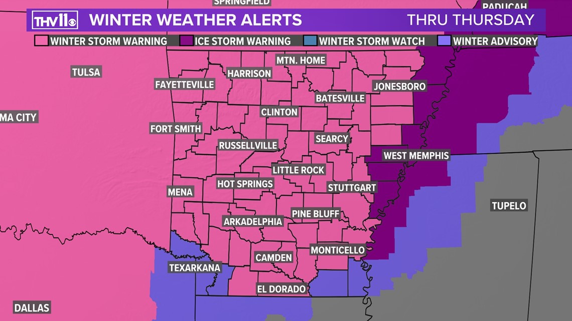 Possible icy winter weather heading to Arkansas