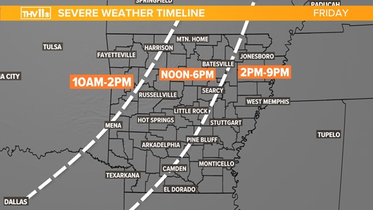 Severe Storms Expected In Arkansas Friday, What To Know | Thv11.com