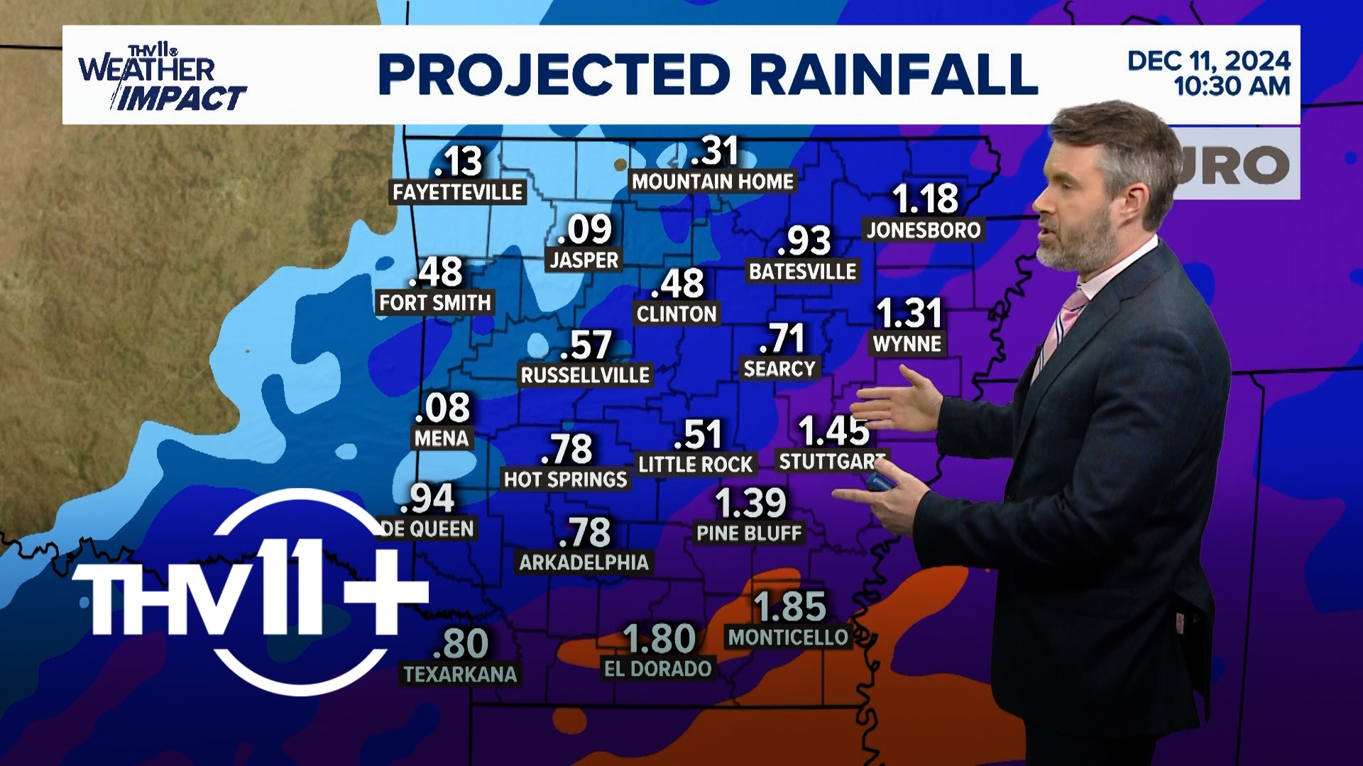 Nathan Scott delivers your THV11+ weather forecast for Dec. 4, 2024.